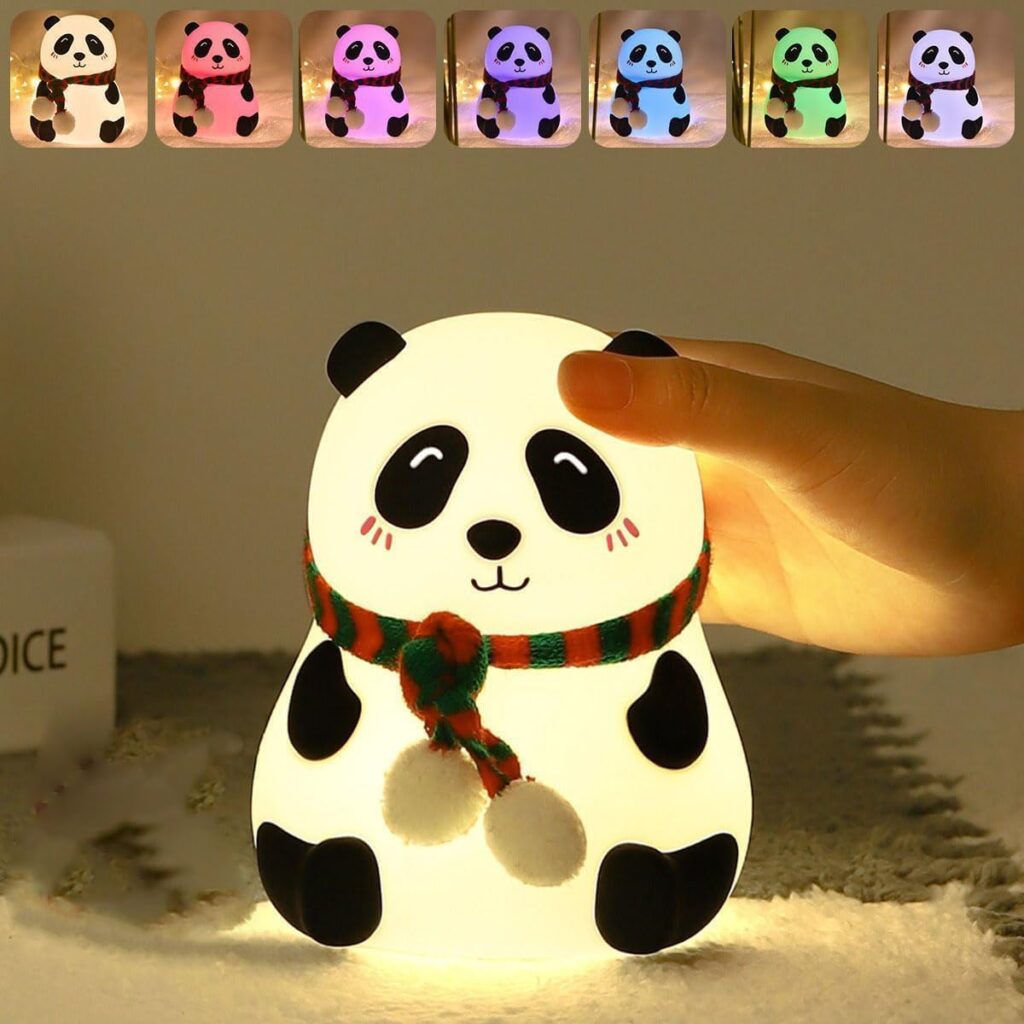 Silicone Panda Night Light – Rechargeable Color-Changing LED Lamp for Kids and Home Décor