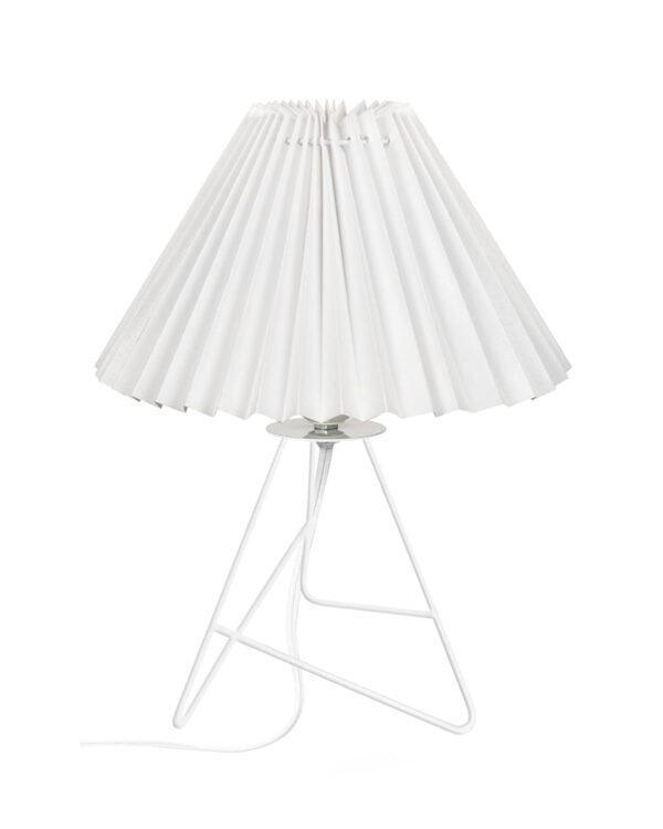 Top-Rated Retro Metal Table Lamp – Homesake® Bedside Light with Pleated Shade (White) - Image 2