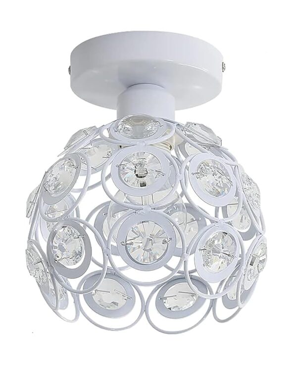 Buy Dual Ring Crystal Ceiling Lamp – Homesake® Modern Flush Mount Light Fixture for Hallways & Bedrooms - Image 2
