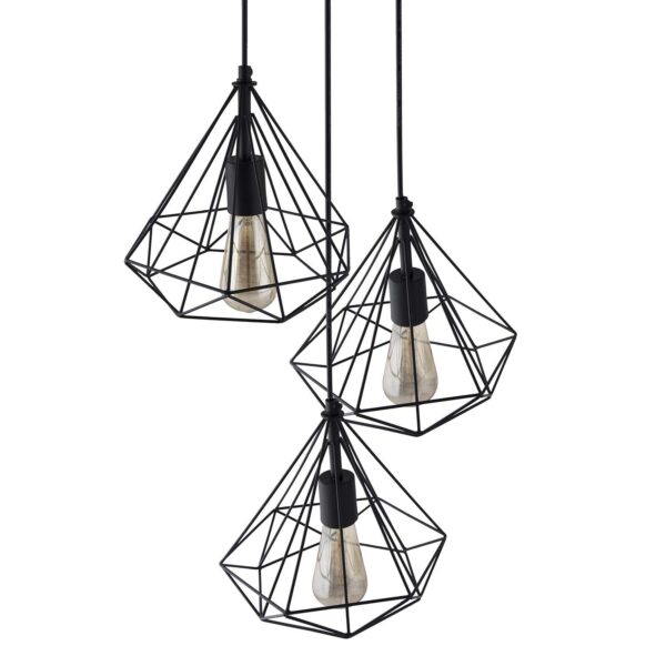 Modern Ceiling Pendant Light – Diamond Cluster Hanging Light for Home & Living Room (Black) - Image 3