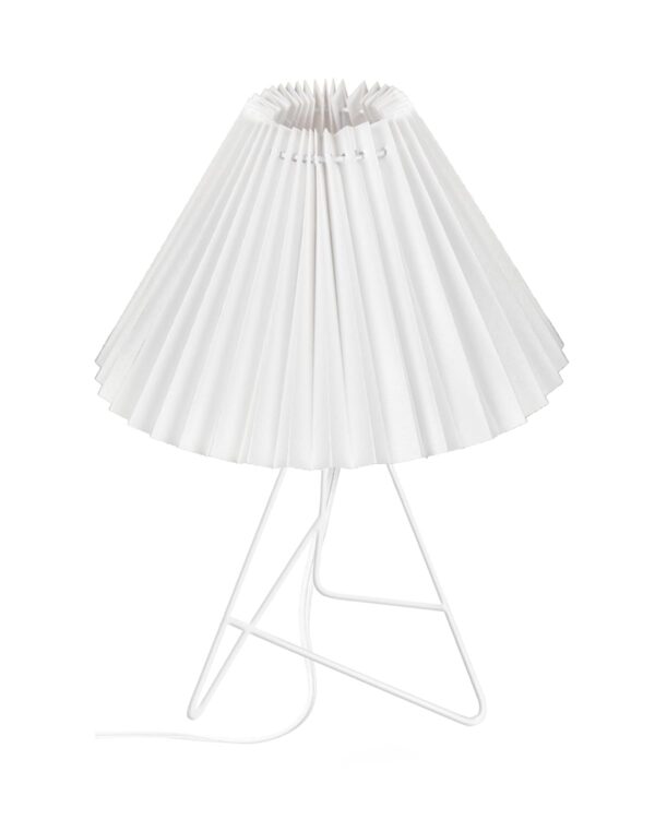 Top-Rated Retro Metal Table Lamp – Homesake® Bedside Light with Pleated Shade (White) - Image 3