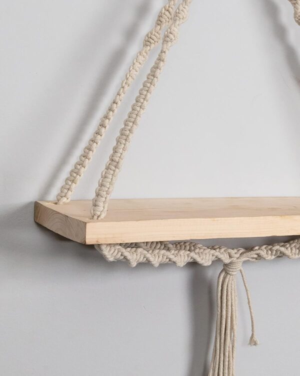 Macrame Wall Hanging Shelf – Handmade Boho Shelf for Home Decor - Image 4