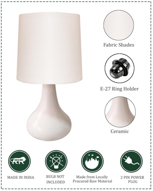 Homesake Modern Ceramic Table Lamp – Classic Warm Light for Bedside & Desk - Image 4