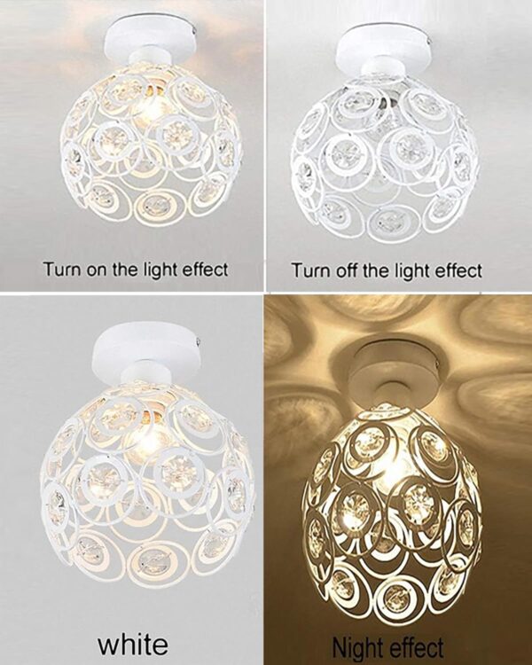 Buy Dual Ring Crystal Ceiling Lamp – Homesake® Modern Flush Mount Light Fixture for Hallways & Bedrooms - Image 4