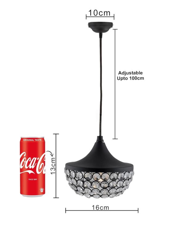 Elegant Crystal Pendant Light – Sparkling Black Ceiling Lamp for Modern Home Décor - Image 5