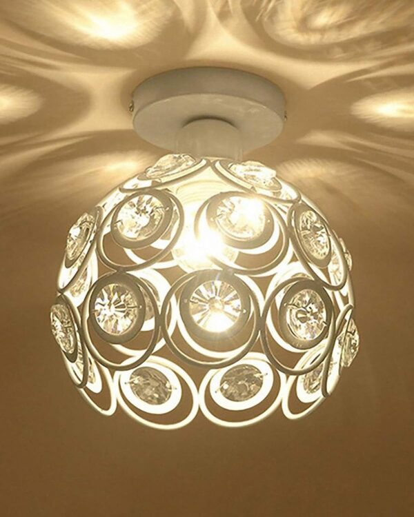 Buy Dual Ring Crystal Ceiling Lamp – Homesake® Modern Flush Mount Light Fixture for Hallways & Bedrooms - Image 6