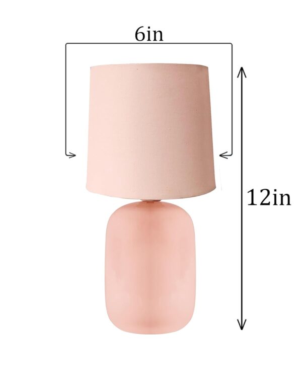 Elegant Ceramic Table Lamp – Pink Fabric Shade Nightstand Lamp for Bedroom & Living Room - Image 6
