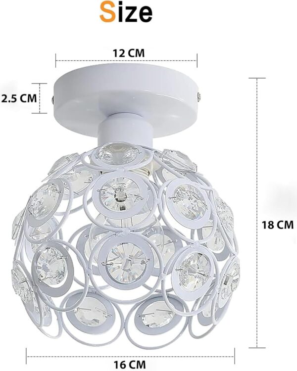 Buy Dual Ring Crystal Ceiling Lamp – Homesake® Modern Flush Mount Light Fixture for Hallways & Bedrooms - Image 7
