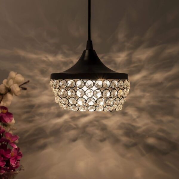 Elegant Crystal Pendant Light – Sparkling Black Ceiling Lamp for Modern Home Décor - Image 8