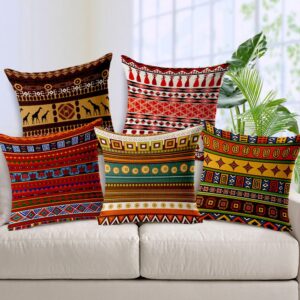 Handmade jute cushion covers set of 5 multicolor 16x16 inches