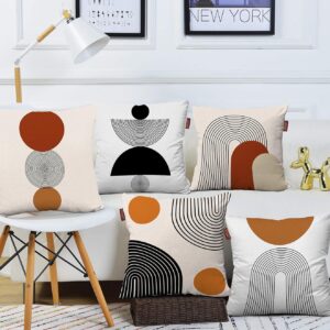 Geometric cotton cushion covers set of 5 off-white 16x16 inches