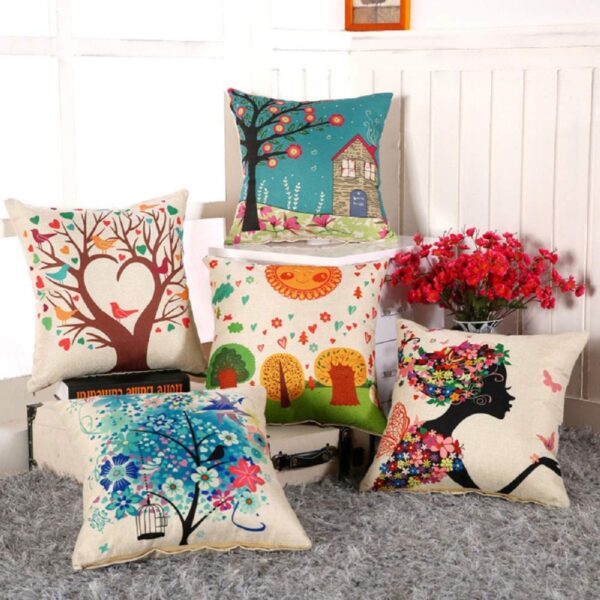 Cotton multicolour cushion covers set of 5 16x16 inch 175 TC