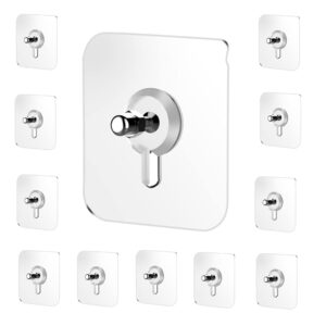Transparent Adhesive Wall Hooks – No Drill, Waterproof, Pack of 10