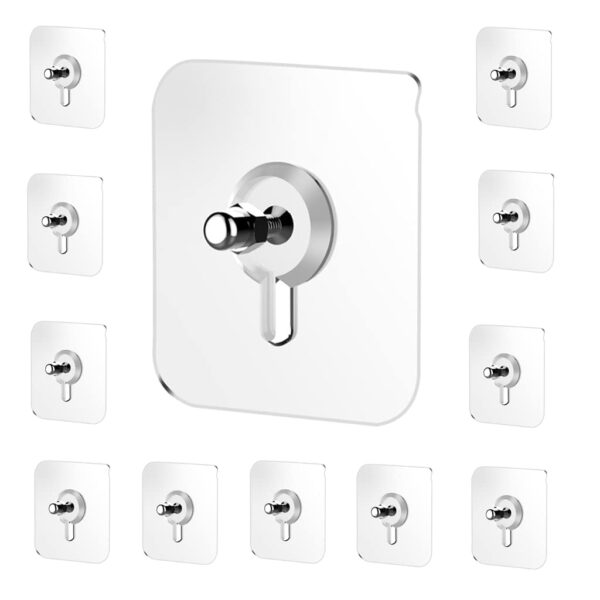 Transparent Adhesive Wall Hooks – No Drill, Waterproof, Pack of 10