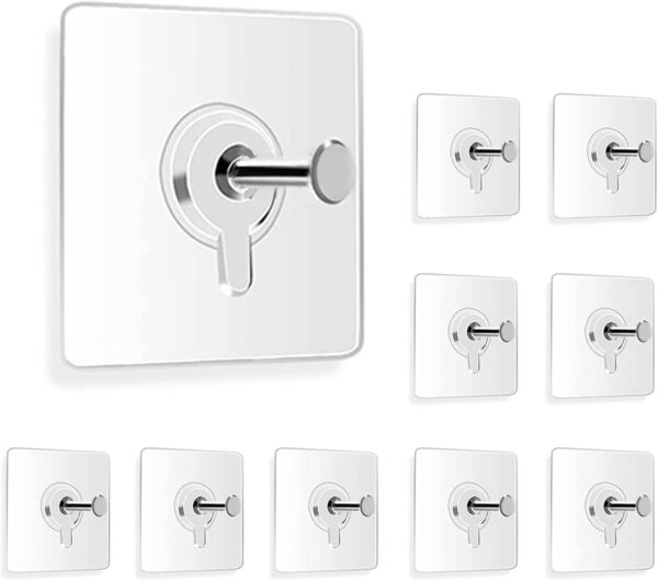 Photo Frame Hooks for Wall Without Drilling – Transparent Adhesive Hook Set