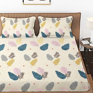 210 TC Cotton Bedsheet with 2 King Size Pillow Covers