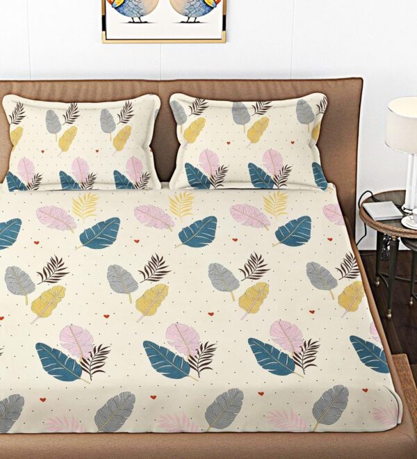 210 TC Cotton Bedsheet with 2 King Size Pillow Covers