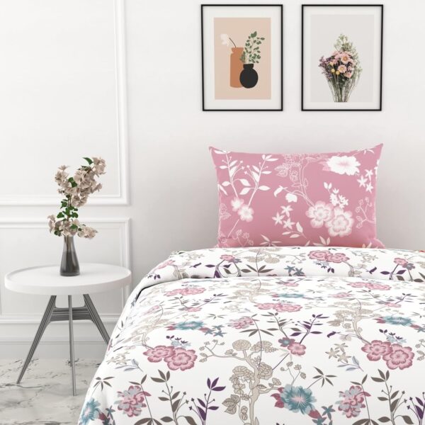 Luxurious 100% Pure Cotton Single Bed Sheet – Soft Blush Pink - Image 2
