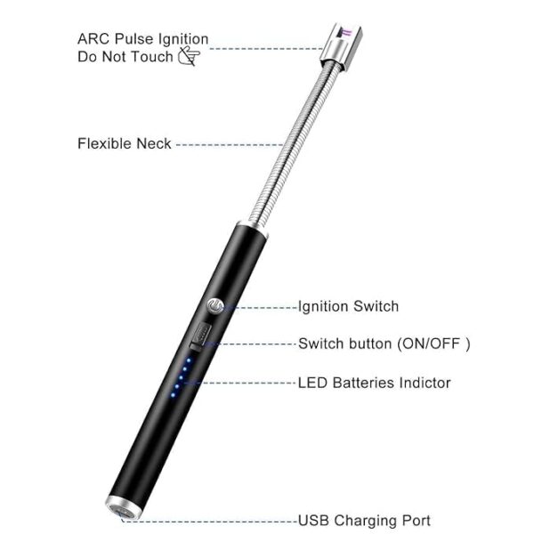 Electric Lighter for Candles – Rechargeable & Windproof Arc - Image 2