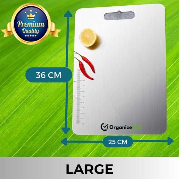 Stainless Steel Cutting Board – Large 36x25 cm Chopping Pad - Image 2