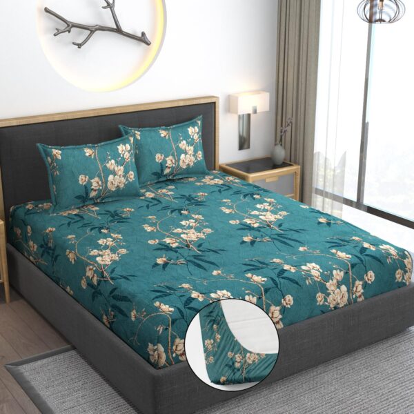 Heavy Cotton Elastic Fitted Bedsheets – Luxury 350 TC Set - Image 2