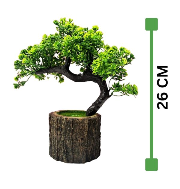 Artificial Bonsai Plant – Small Faux Japanese Pine Tree in Wooden Pot for Home & Office Decor (Design H) - Image 4