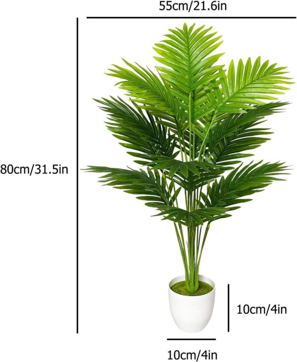 Large Artificial Tree – Areca Palm Faux Plant in White Pot for Indoor & Outdoor Home Decor - Image 6