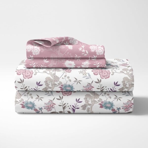 Luxurious 100% Pure Cotton Single Bed Sheet – Soft Blush Pink - Image 3