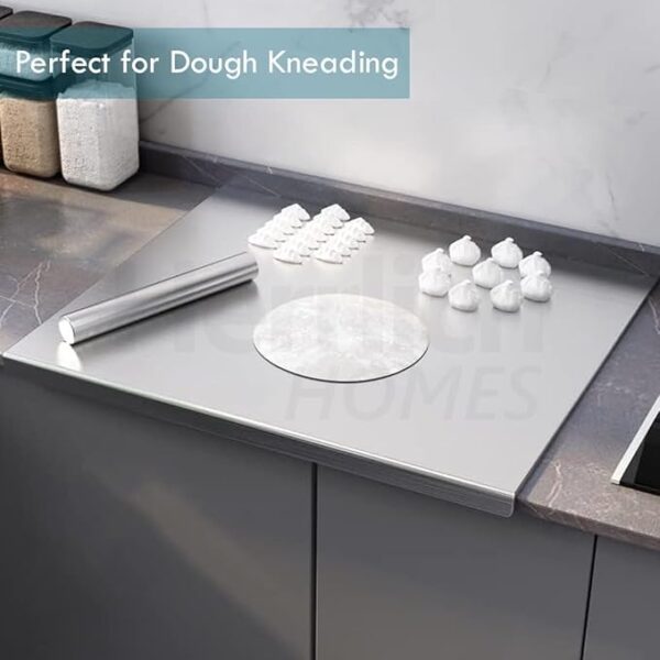 Stainless Steel Chopping Board with Lip – 40x32cm + Free Belan - Image 7