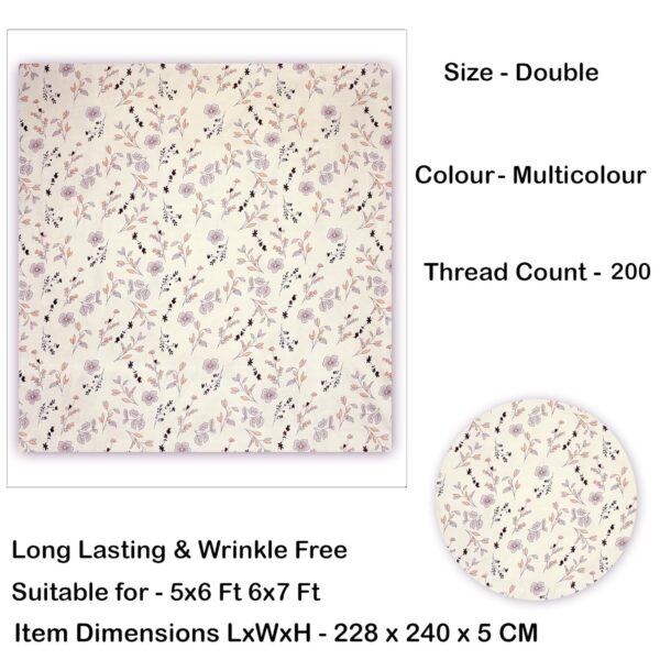 Premium Pure Cotton Flat Double Bed Sheets – 2 Pillow Covers - Image 4