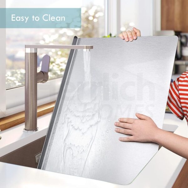 Stainless Steel Chopping Board with Lip – 40x32cm + Free Belan - Image 5