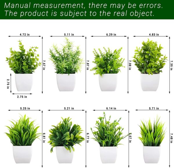 Artificial Potted Plants – 8 Pack Small Faux Eucalyptus Plants for Home, Bathroom, Office Decor - Image 6