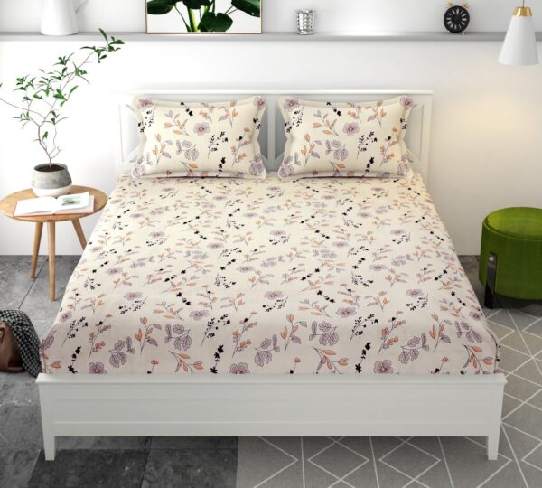 Premium Pure Cotton Flat Double Bed Sheets – 2 Pillow Covers - Image 6