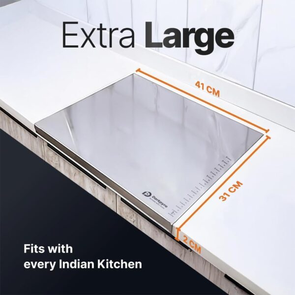 Large Stainless Steel Chopping Board – Heavy-Duty, Rust-Free - Image 2