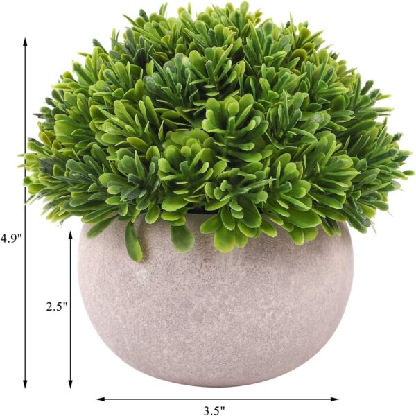 Artificial Potted Plants – 4 Pack Mini Faux Plants in Plastic Pots for Shelf, Bathroom, Office & Farmhouse Decor - Image 2