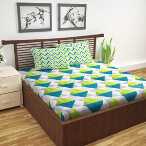 144 TC Cotton Bedsheet for Double Bed with 2 Pillow Covers (222 x 254 cm)