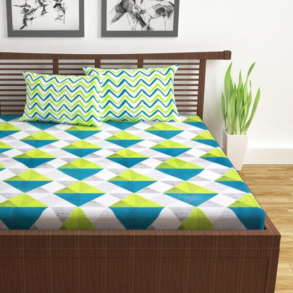 Luxurious 144 TC Cotton Bedsheet for Double Bed with 2 Pillow Covers (222 x 254 cm) - Image 2