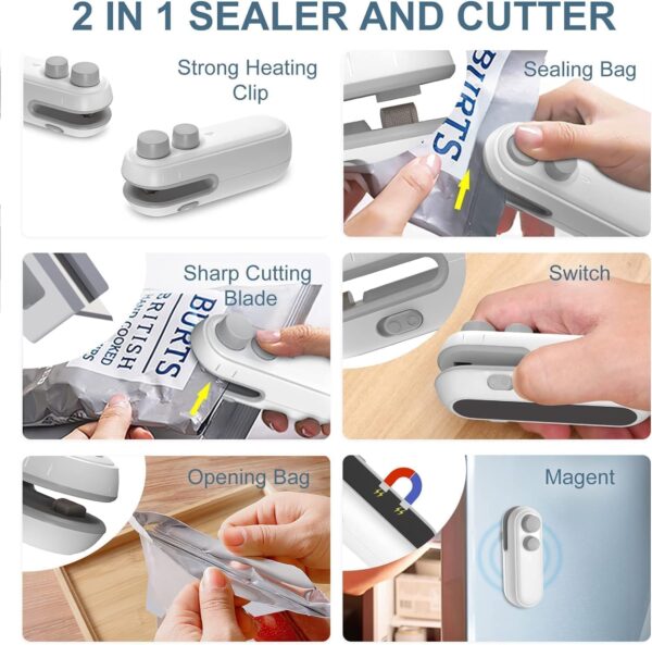 Sealing Clip – Portable Mini Sealing Machine for Snacks, Food & Plastic Bags | Handheld Heat Sealer – Multicolor - Image 4