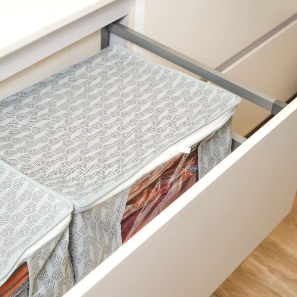 Non-Woven Saree Cover – Set of 6 Cloth Organizers (Grey) - Image 4