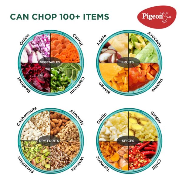 Mini Handy Vegetable Chopper – 400ml, 3 Blade Cutter - Image 6