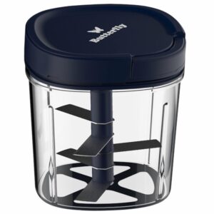 Butterfly Vegetable Chopper 900ml with 3 Blades – Blue