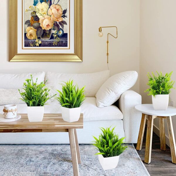 Artificial Potted Plants – 8 Pack Small Faux Eucalyptus Plants for Home, Bathroom, Office Decor - Image 3