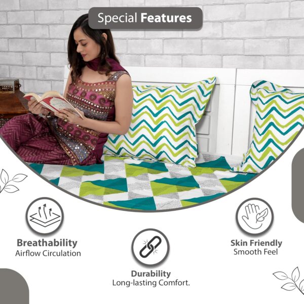 Luxurious 144 TC Cotton Bedsheet for Double Bed with 2 Pillow Covers (222 x 254 cm) - Image 4