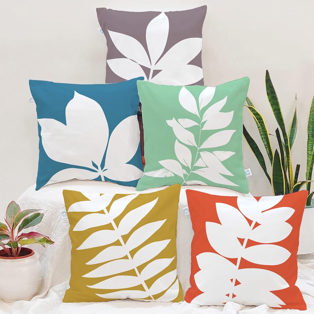 Cotton printed cushion covers set of 5 under ₹1000 – floral, geometric, and ethnic patterns for sofas and beds
