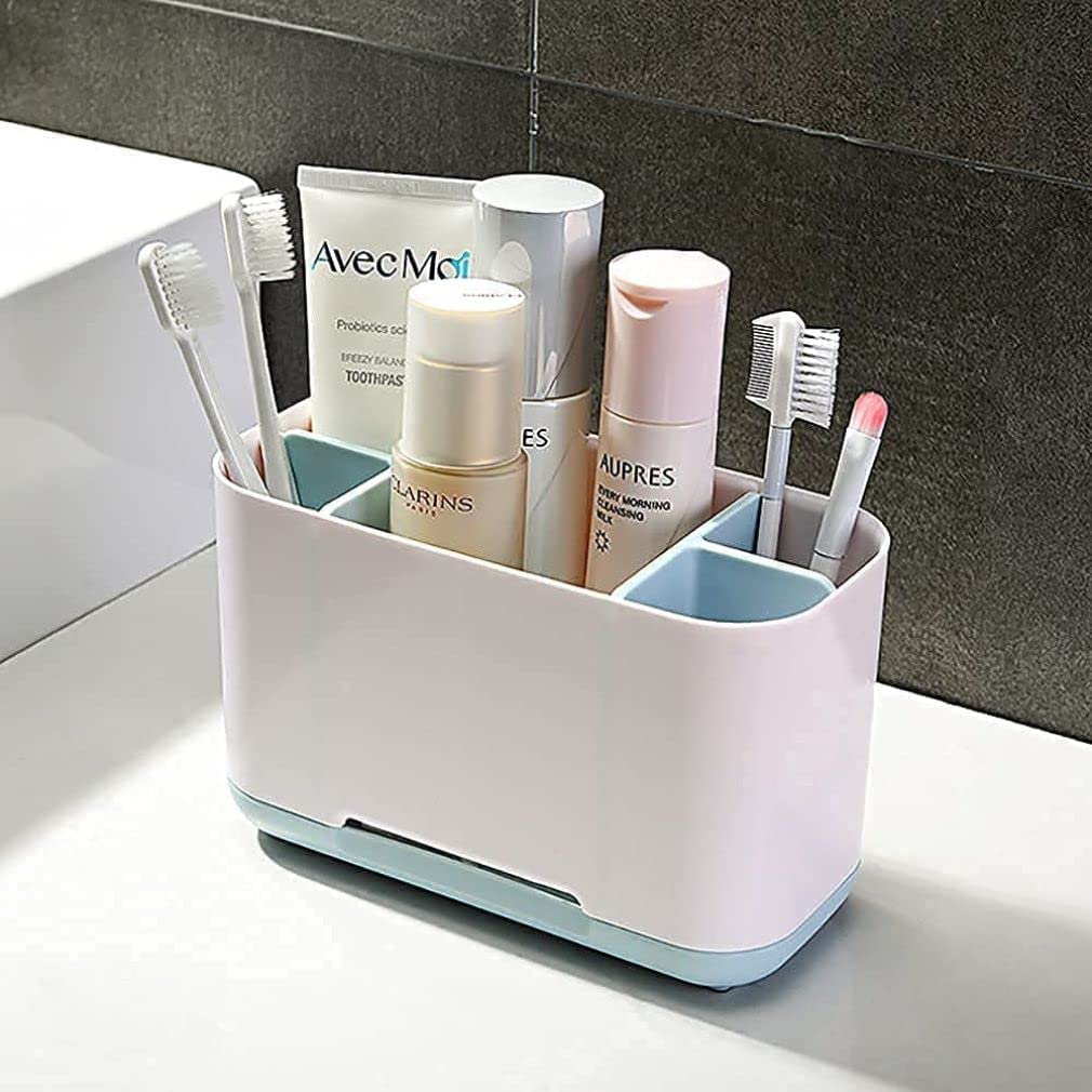 Compact toothbrush holder and organizer stand for bathroom countertop under ₹1000 in India.