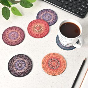 Colorful wooden coaster set for coffee table decoration
