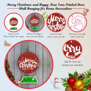 Wooden Christmas wreath banner with “Merry Christmas” text, green leaves, and red ribbon for wall or door décor.
