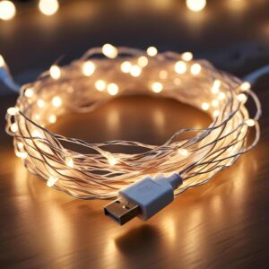 10 meter USB-powered warm white copper string lights for balcony, home and festival décor