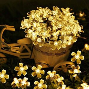 Blossom flower fairy string lights with 20 warm glowing flower-shaped LEDs arranged decoratively.