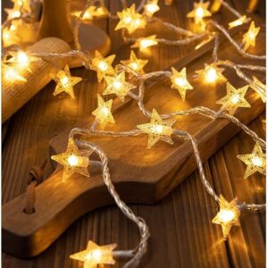 Fizzytech star LED warm white string lights – decorative star lights under 1000